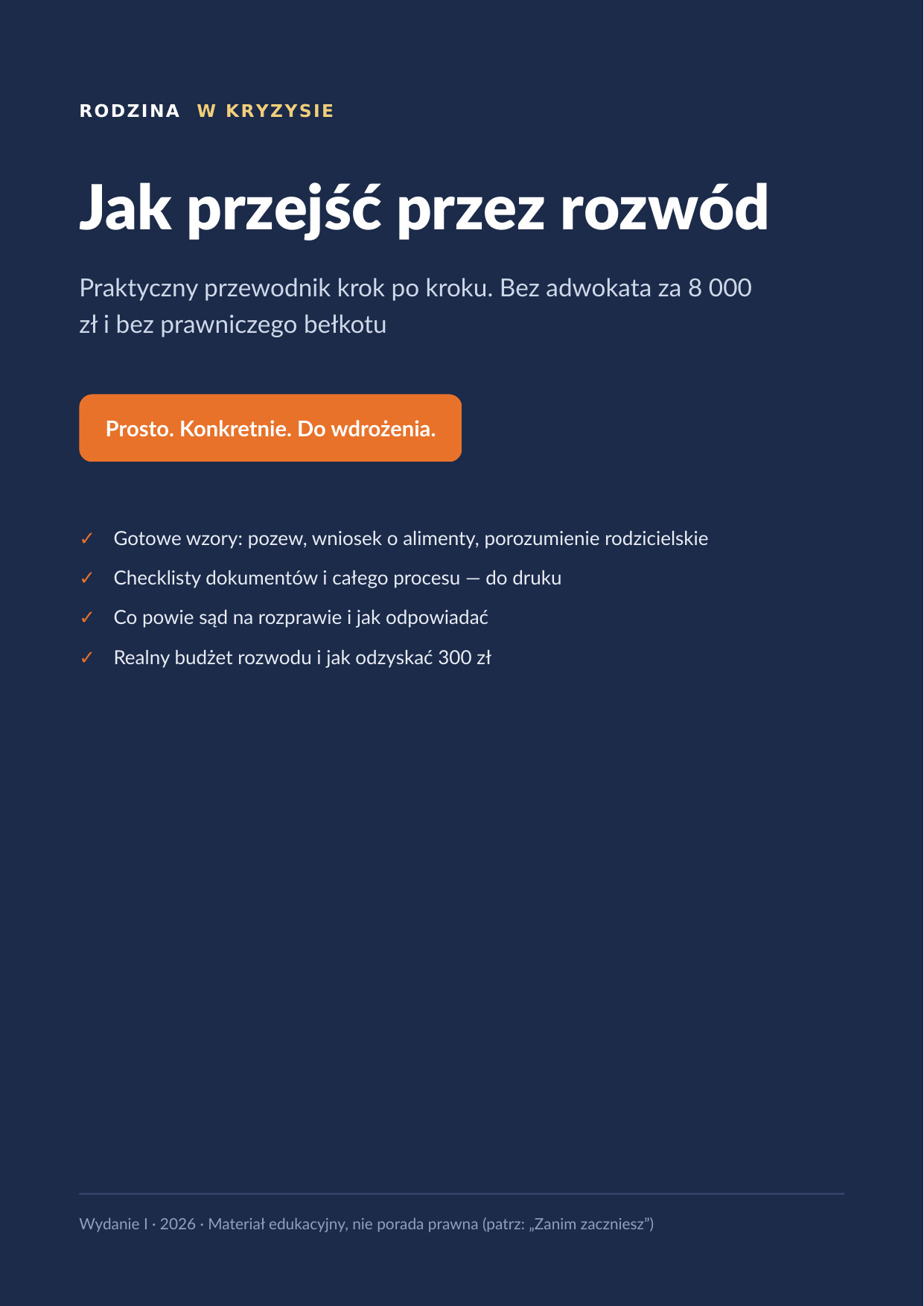 Okładka poradnika Jak przejść przez rozwód w barwach marki Rodzina w Kryzysie